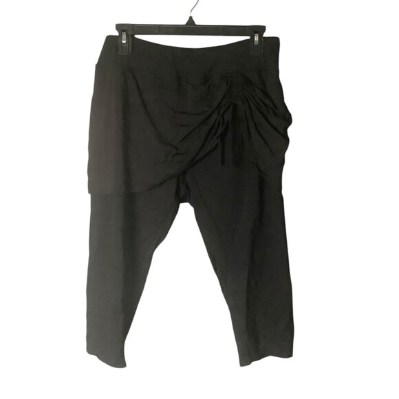 Lands End Black Modest Draped Skirted Leggings Women Size 0X Nylon Blend - Picture 1 of 6
